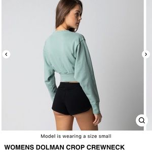 Women Dolman Crop Crewneck Size M
